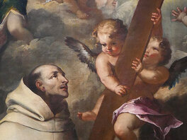 Gemälde des heiligen Johannes vom Kreuz mit Engeln
