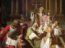Gemälde des Anschlags von König Boleslaw auf Stanislaus
