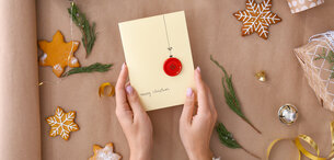 Weihnachtskarte mit Knopf