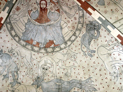 Fresko "Der Schöpfer des Sternenhimmels" aus der Kirche Vittskövle in Skåne