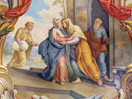 Wandgemälde Maria besucht Elisabet.